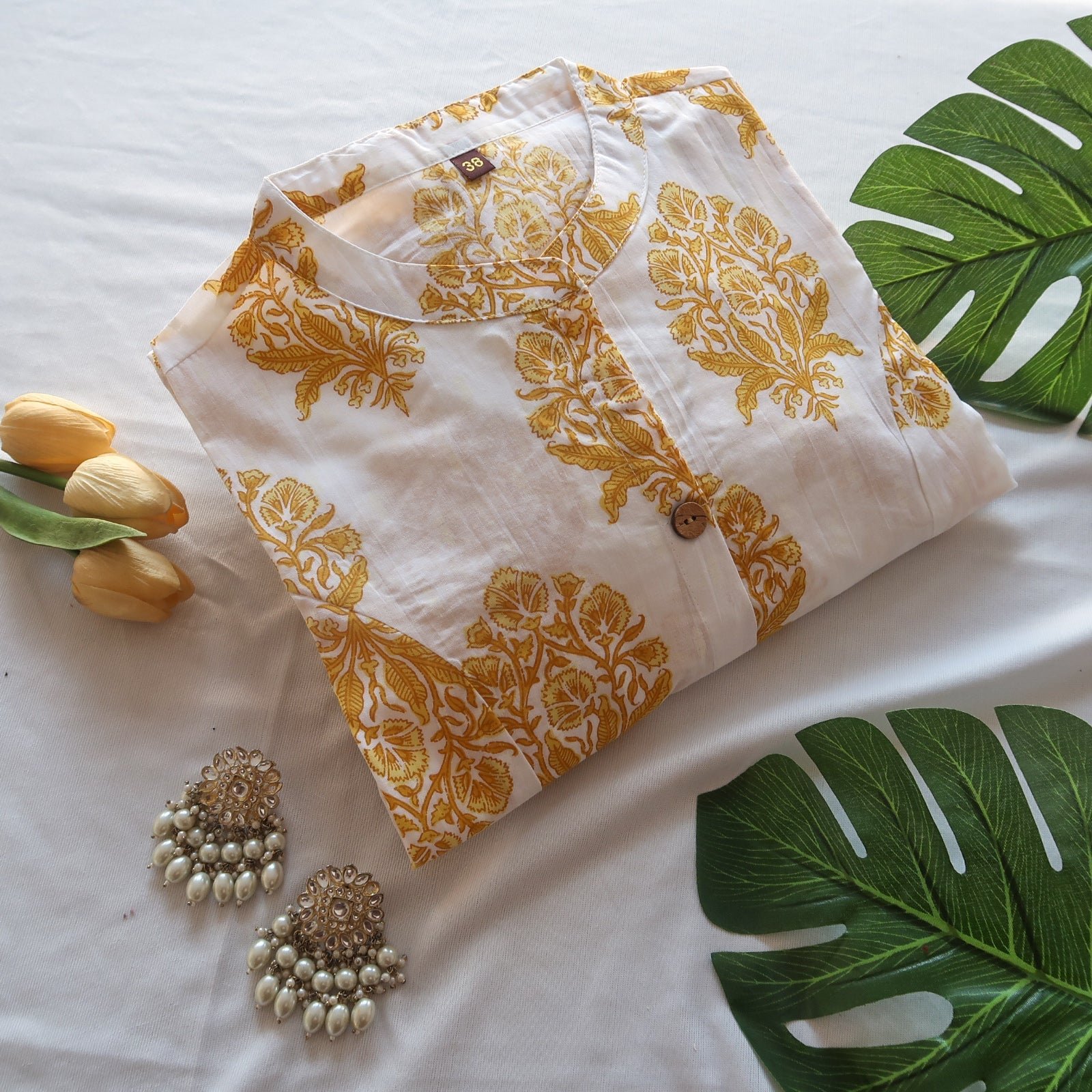 97FD048F-8474-4AFC-AC46-D9F29ADC1313-2.jpg Yellow Poppy Floral Kurta - Image 1