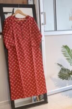 Red Mini Butta Kurta - Daily Essential - Image 2