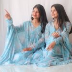 Aasmani Rang Anarkali Suit Set