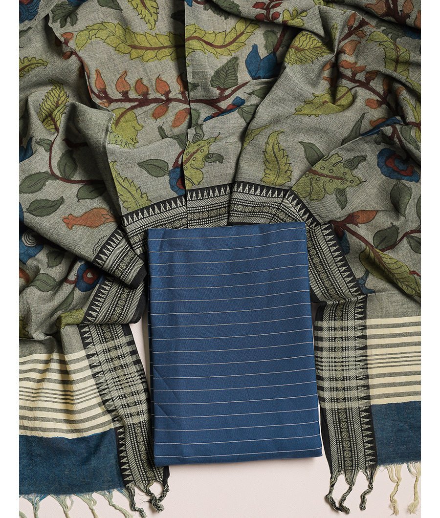 fabloe-14548-2.jpg COTTON HANDLOOM WITH HAND PAINTED KALASTHRI DUPATTA - Image 1