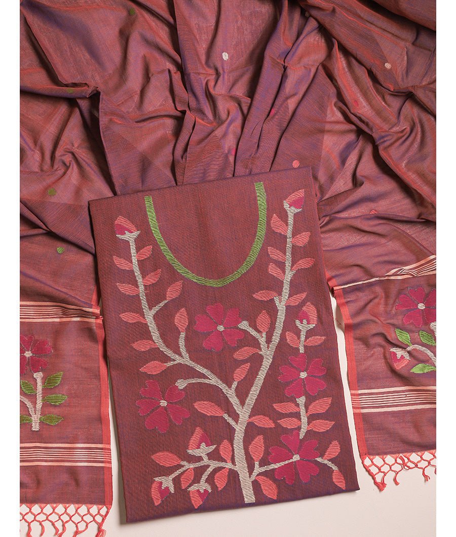 fabloe-14570-2.jpg PURE COTTON JAMDHANI SUIT SET - Image 1