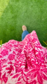 Cotton Katha Pink Printed Flared Peplum Top - Image 5