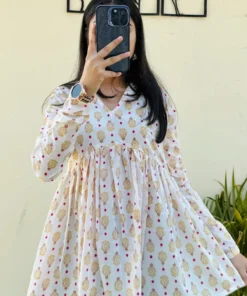 Cotton White Flared Aliacut Peplum Top