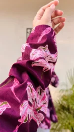 Cotton Wine Flared Printed Aliacut Peplum Top - Image 5