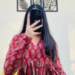 Cotton Flared Floral Print Aliacut Peplum Top