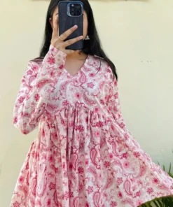 Cotton Flared Floral Printed Aliacut Peplum Top