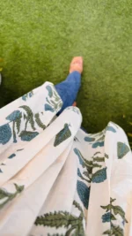 Cotton White Flared Printed Aliacut Peplum Top - Image 4