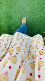 Cotton White Flared Aliacut Peplum Top - Image 4