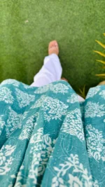 Katha Cotton Blue Flared Floral Print Aliacut Peplum Top - Image 7