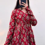 Cotton Flared Printed Aliacut Peplum Top